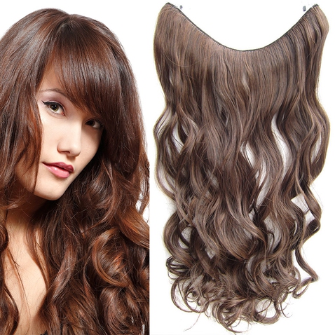 Flip in vlasy - vlnitý pás vlasů 55 cm - odstín M2/30
