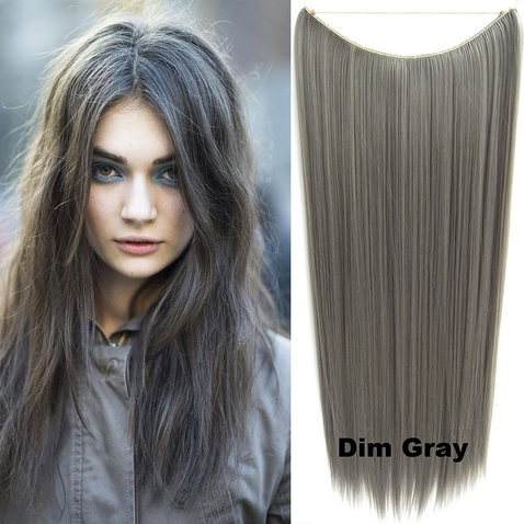 Flip in vlasy - 60 cm dlouhý pás vlasů - odstín Dim Gray