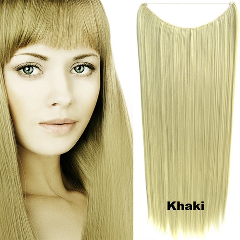 Flip in vlasy - 60 cm dlouhý pás vlasů - odstín Khaki