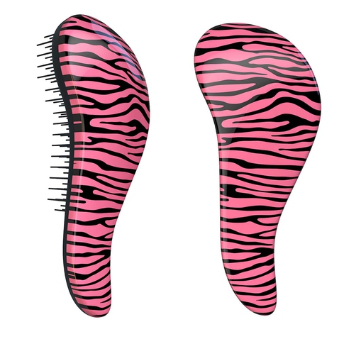 Dtangler rozčesávací kartáč na vlasy - Zebra Pink